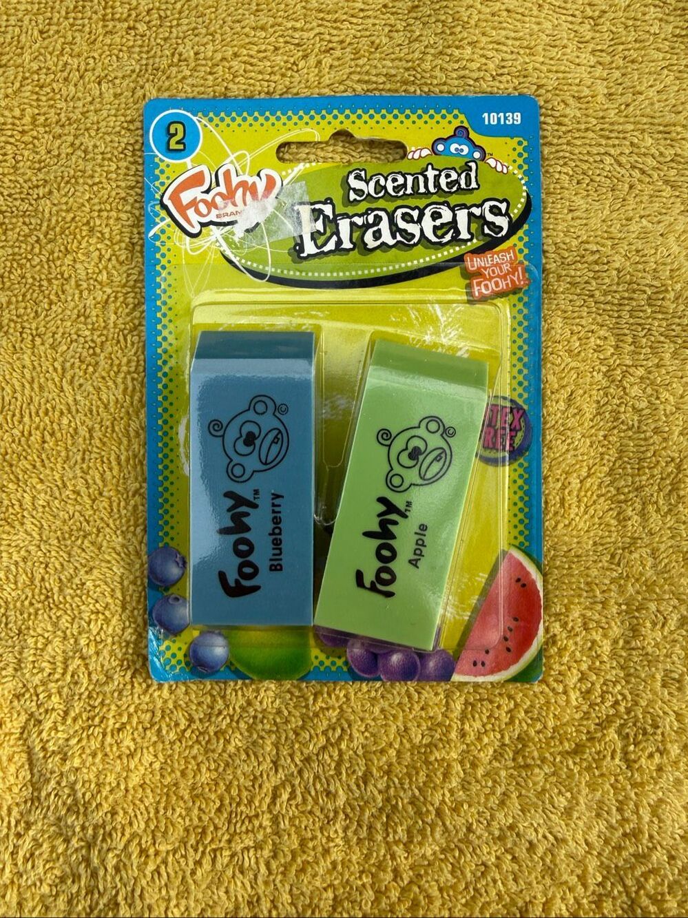 Vintage Y2K Foohy Scented Smelly Erasers 2 Pack NOS 2000s School Supply